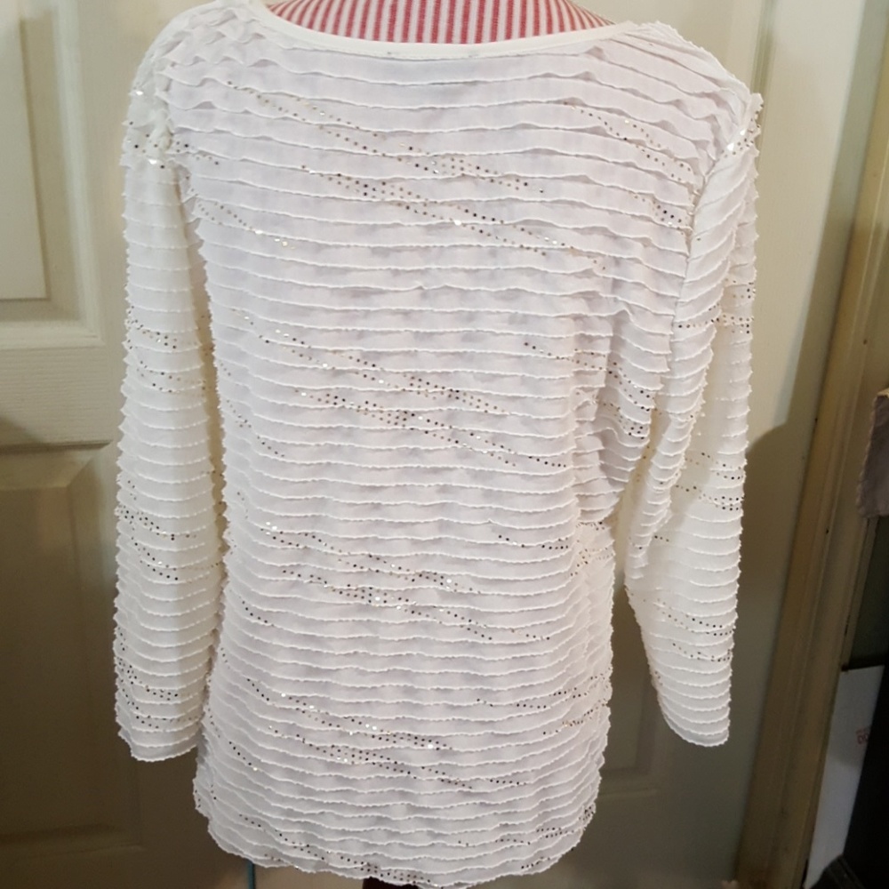 Notations Top. Gold Sequins. Sz XL. - Picture 4 of 8